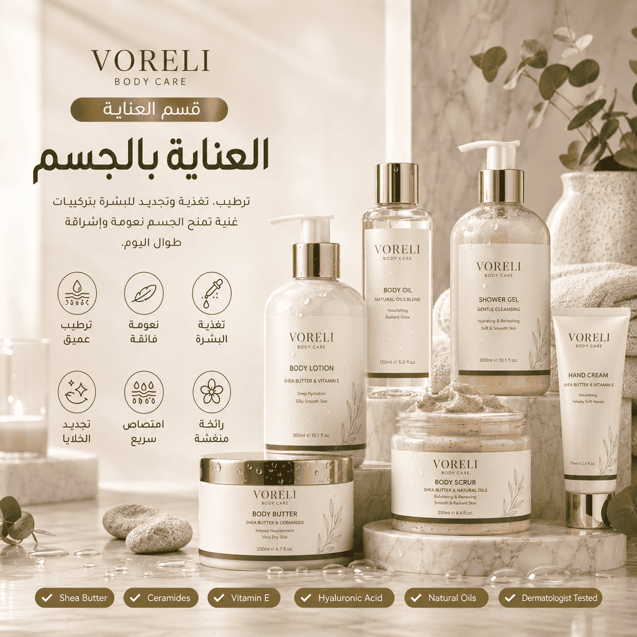 واقيات شمس وعناية الجسم والشعر